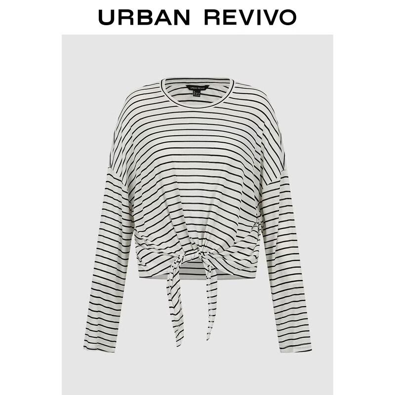 

UR 2026 Women s Striped Oversized Tie-up Long Sleeve T-shirt M