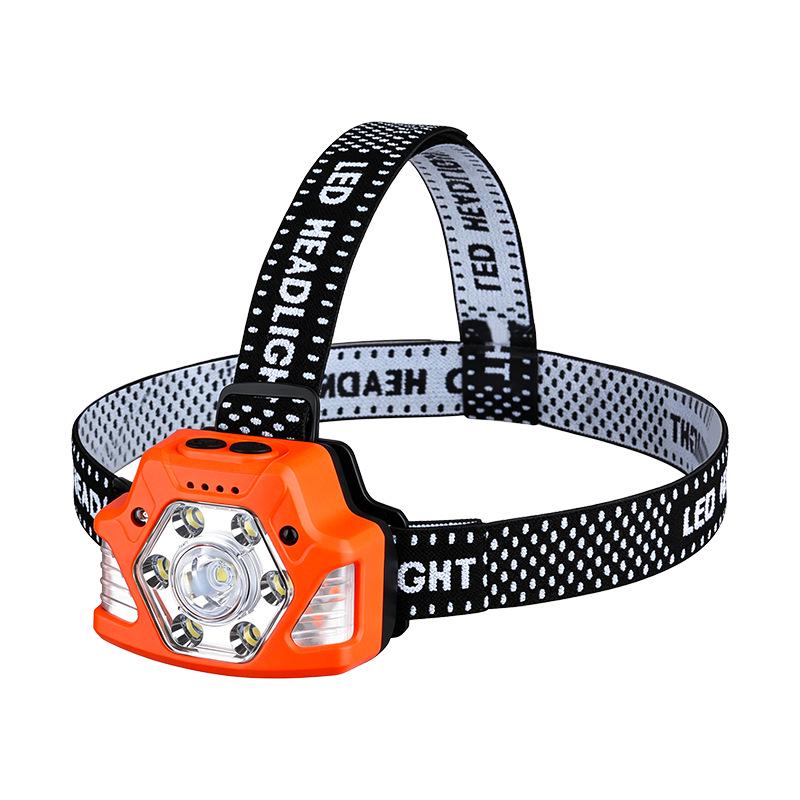 LED Induction Headlamp for Night Fishing – Rechargeable, Long Battery Life, Super Bright, Long Throw, Strong Light, Head-mounted for Outdoor Mining