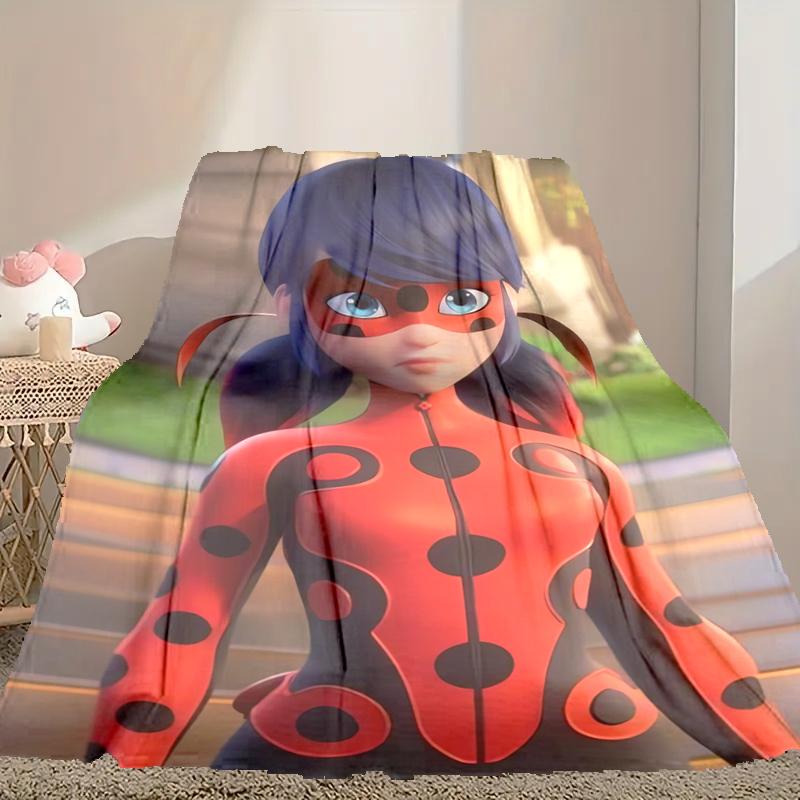 1pc Snug Ladybug Blanket, Lightweight & Durable Print Blanket, Perfect for Home, Couch, Bed, Picnic, Travel, Office