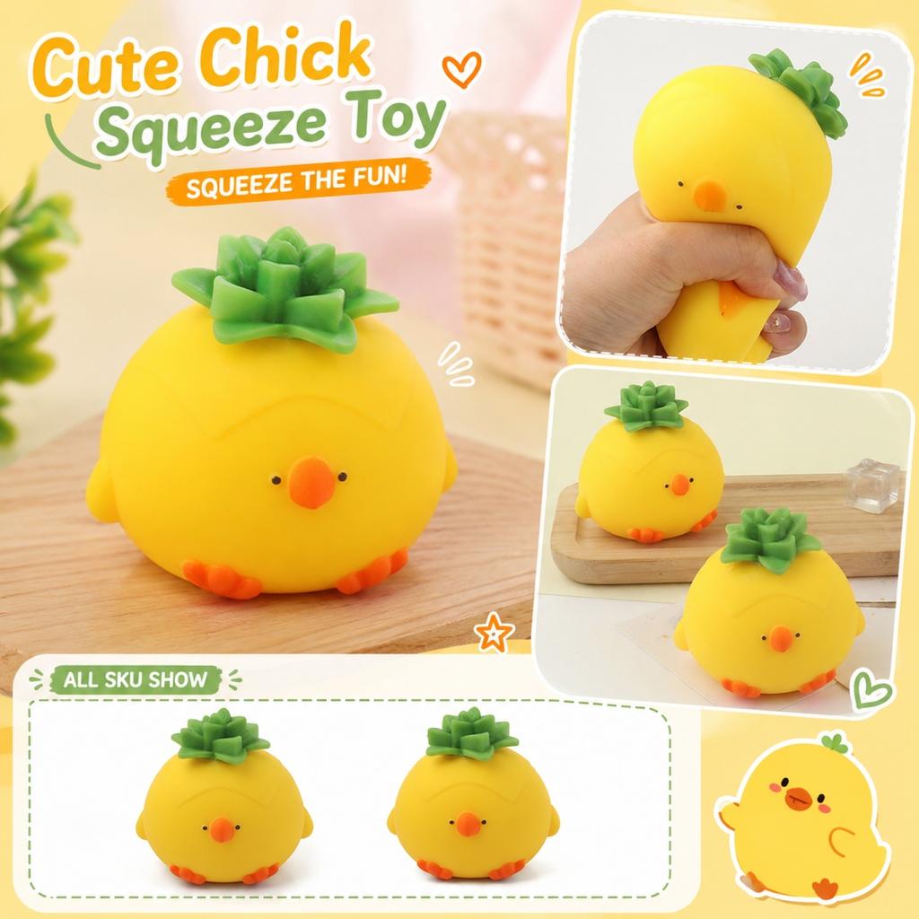 Soft Squeeze Toy Pineapple Chick Shape Stress Relief Toy Durable Material Safe for Kids and Adults Suitable for Sensory Play and Relaxation
