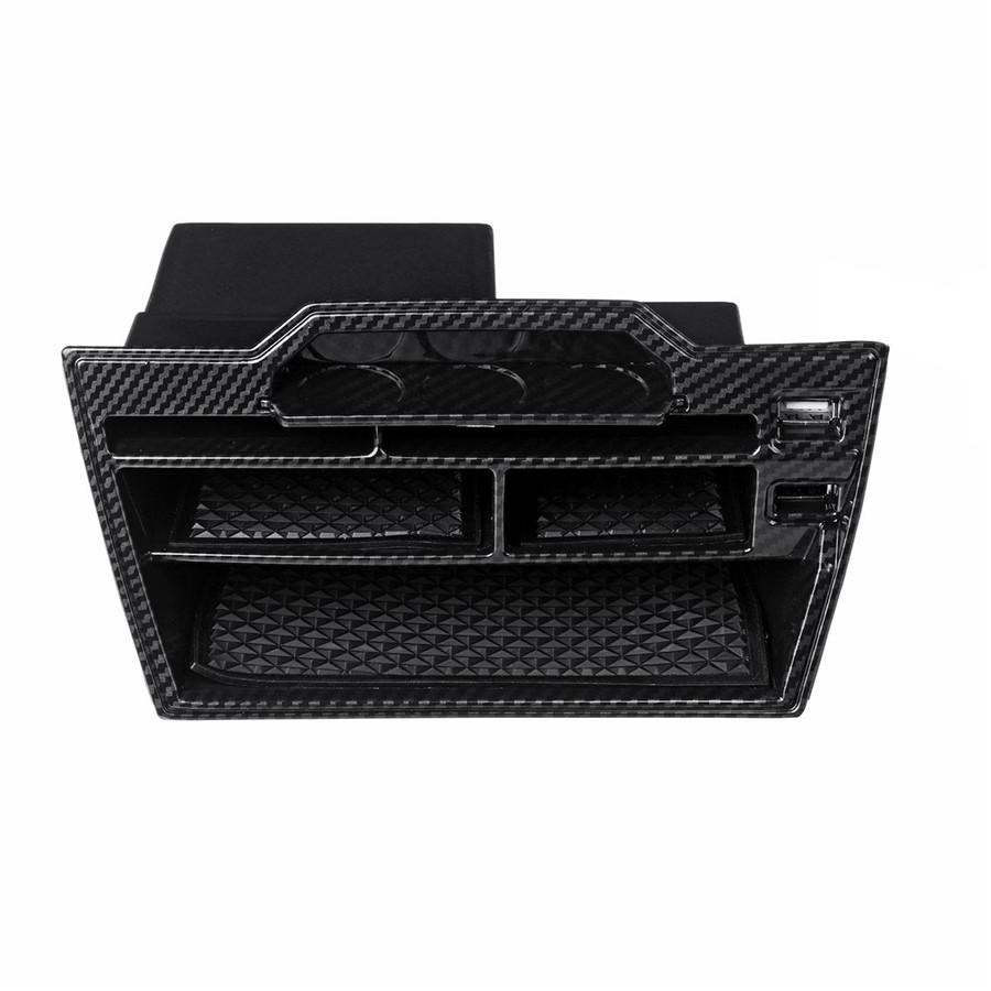 For Honda Civic 2016-19 ABS Carbon Fiber Look Inner Console Central Storage Box