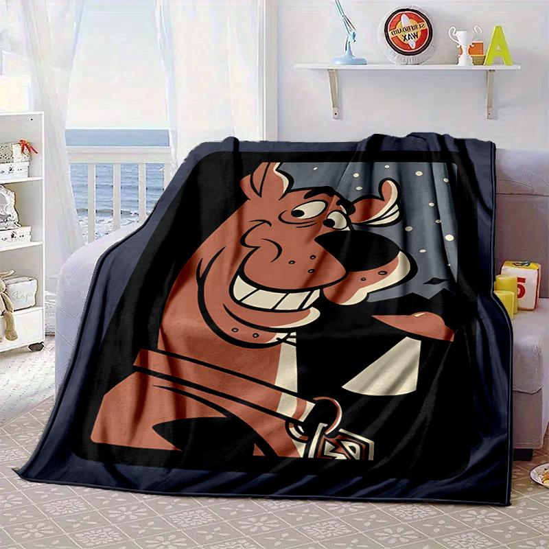 Scoo-dog Adventure Blanket Flannel Blanket for bed, sofa, Camping, Hiking, Picnic Essentials, gift for family Fan gifts