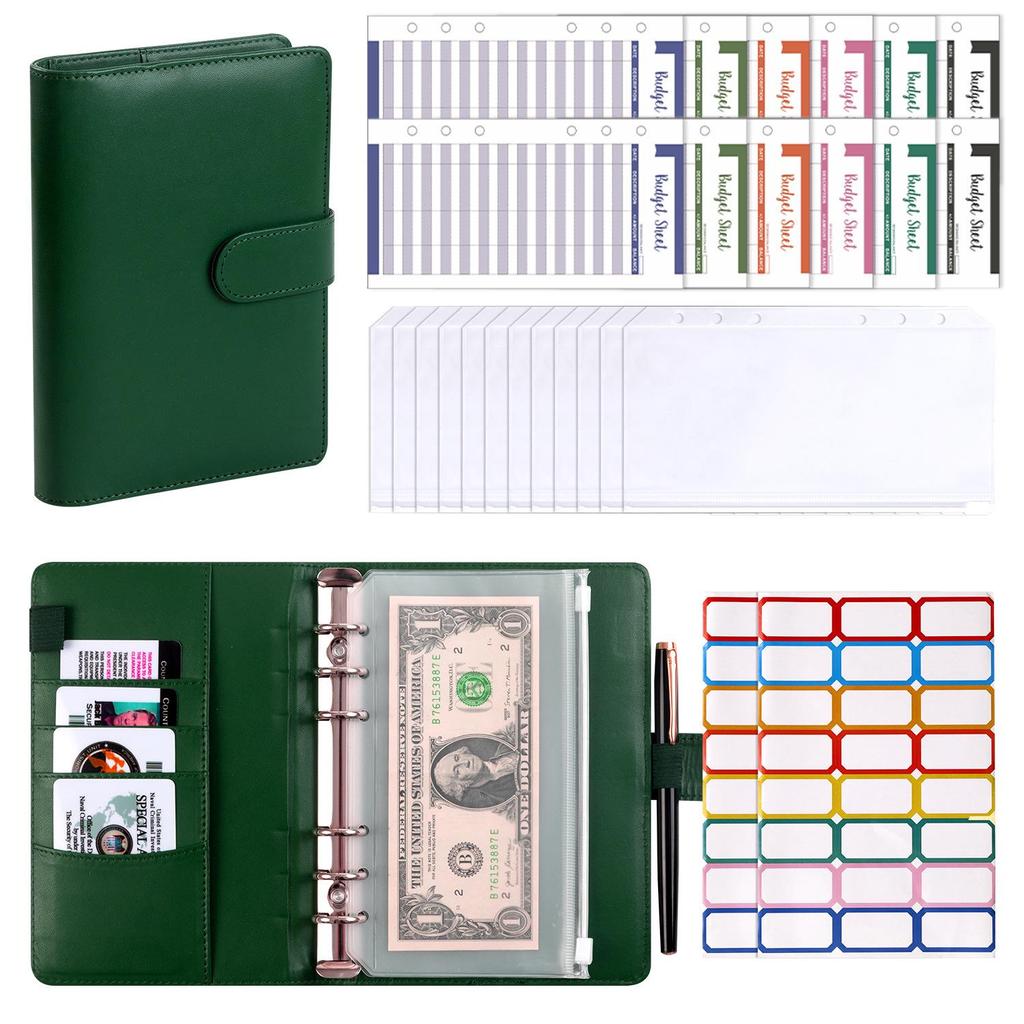 Macaron A6 PU Leather Binder & Cash Budget Notebook