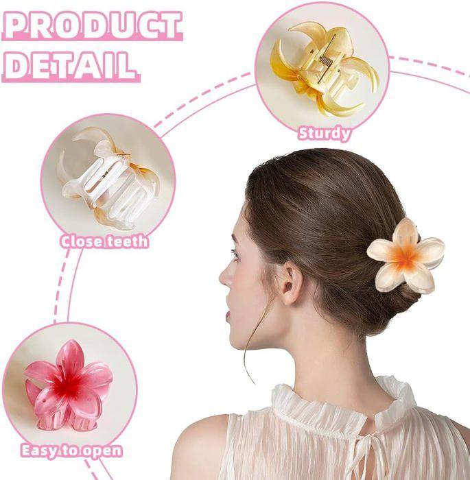 Hair Clips - Hawaiian Flower - 8 Colors - Elegant Design - Durable Material