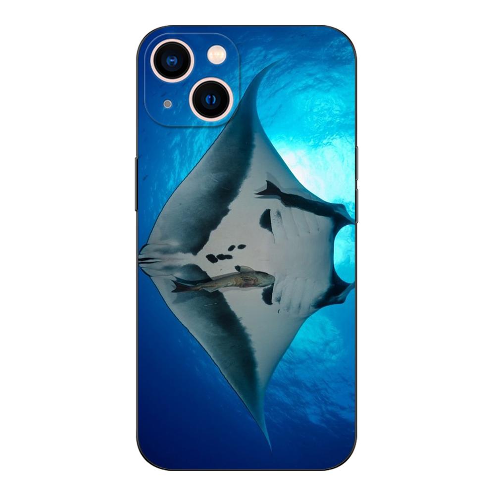 Black Tpu Case For Xiaomi Redmi 9T Note 9T Note 10 8 8T 7 5G 4G Pro 10S Animal Manta Ray