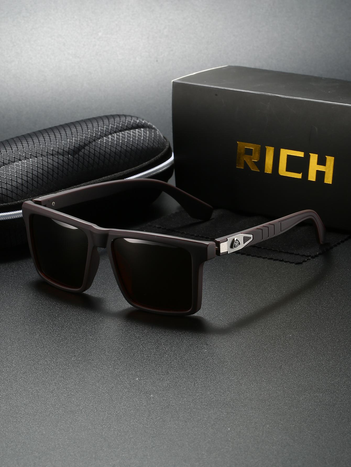 

1Pc Neutral Style Square Frame Simple Fashion Trendy Decorative Glasses Individually Packaged Boutique Gift Box