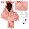 Cotton Linen Shawl With Geometric Pattern And Fringe For Casual Summer Wear