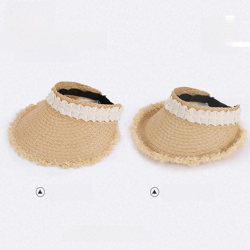 Summer Straw Hat With Large Brim And Breathable Paper Grass Material For Sunshade