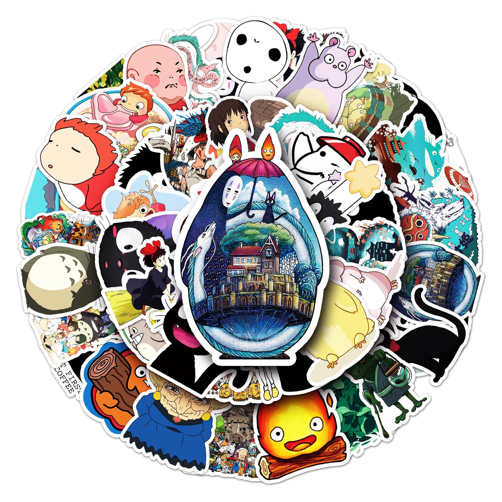 50pc Hayao Miyazaki series Cartoon Cute Graffiti Stickers Suitcase Laptop Skateboard Personalized Stickers