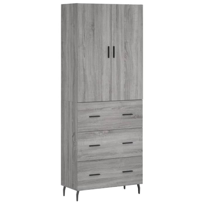 VidaXL Highboard Sonoma Grey 69.5x34x180 Cm Engineered Wood 3195865