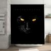 Stylish Bathtub Shower Curtain with Feline Eye Design Black Orange Colors Modern Home Decor for Bathroom Accessories