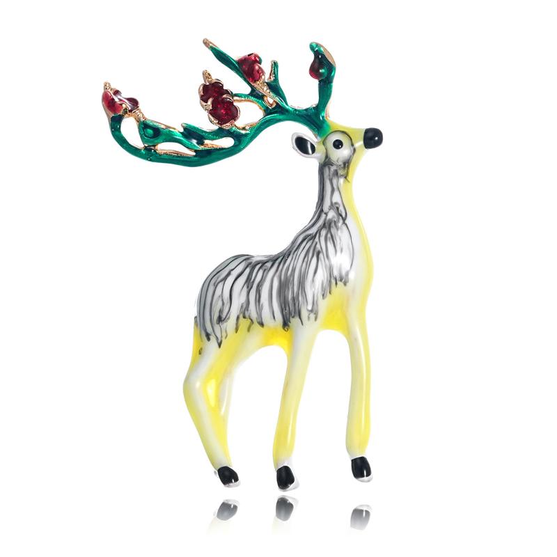 New Enamel Christmas Brooches Christmas Tree Snowman Santa Hats Reindeer Snowflake Metal Pins Xmas Decorative Jewelry