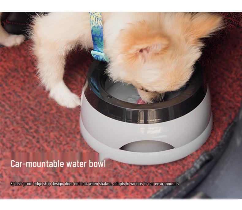 Meianju Non-Slip Splash-Proof Pet Travel Bowl - Spill-Resistant for Dogs & Cats