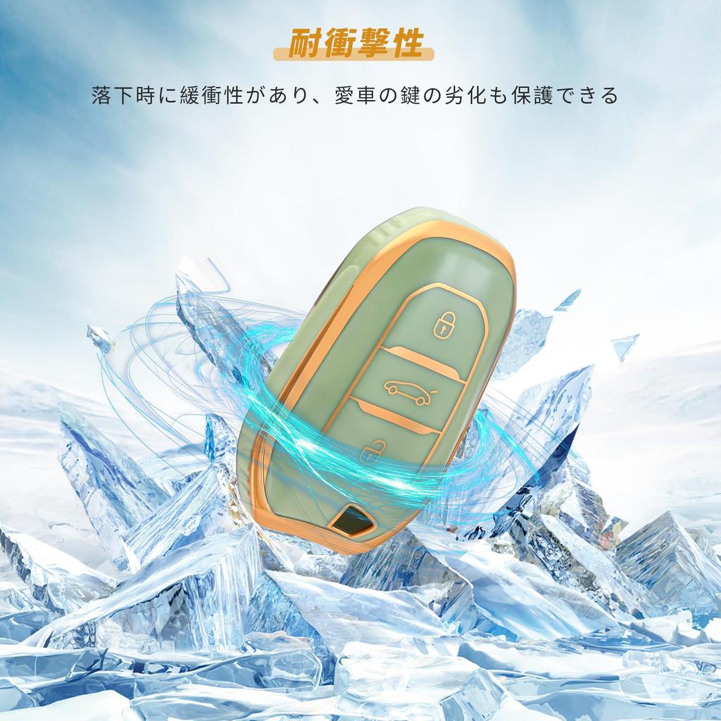 OFFCURVE Smart Key Case for Peugeot, Key Cover, Scratch Resistant, Keychain, Stylish, Good Touch,