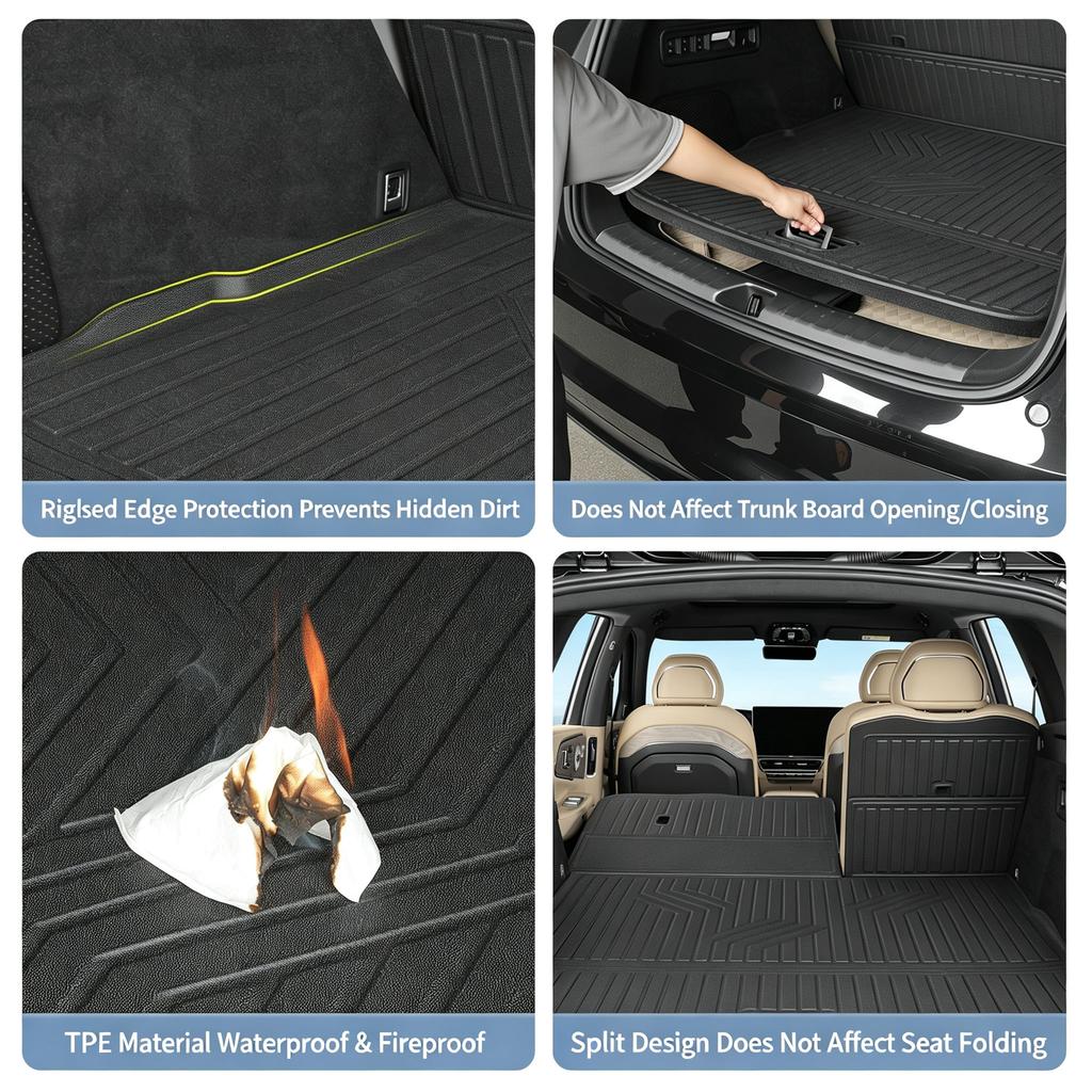 FOR ZEEKR 8XRear Trunk Pad Scratch Resistant and Waterproof TPE, Trunk Pad, Backrest, Seat Protection Pad Interior Modification