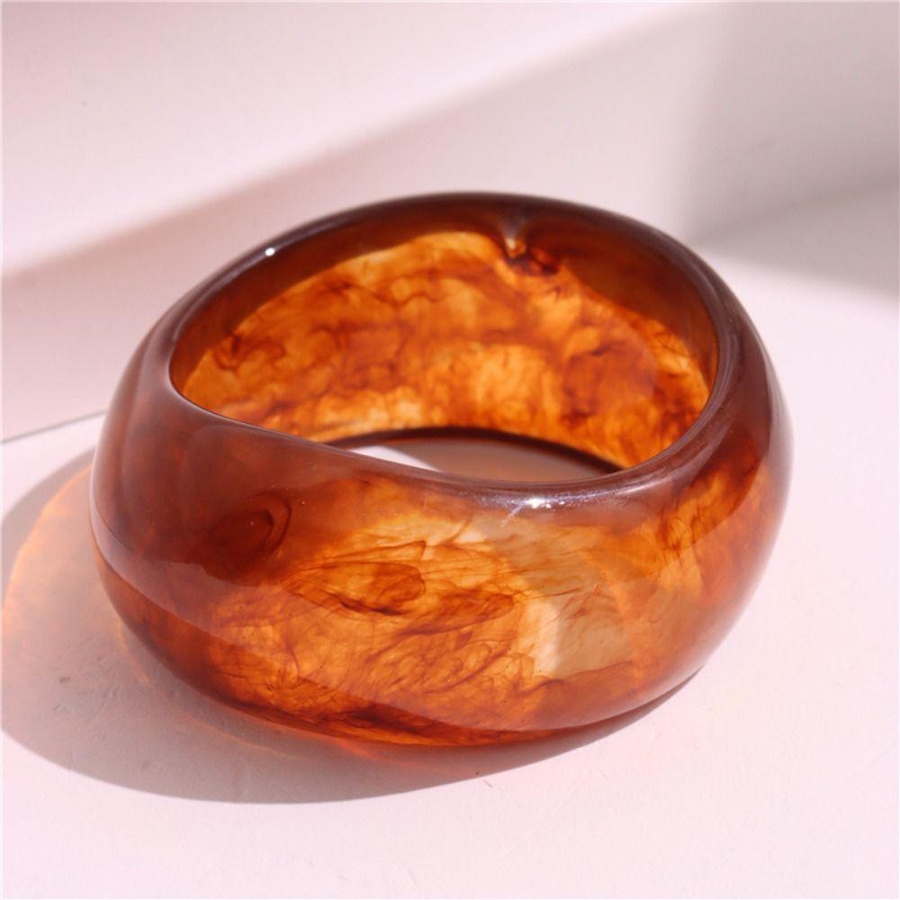Lightweight Chunky Wrap Bangle Wide Cuff Bracelet Multiple Color Resin Bangle Bracelet  Girls