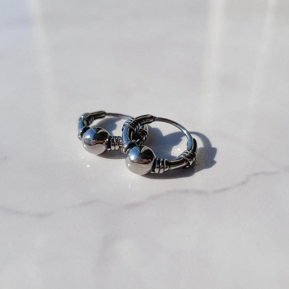 [Noblen] Surgical Steel Chrome Al Men's Earrings (8579179)