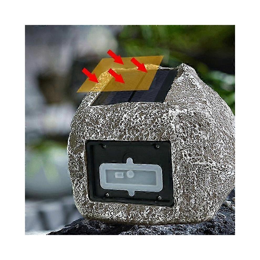 Solar Wireless Bluetooth Speaker-Garden Sound Waterproof Remote Control Analog Stone Rock Speaker Lawn /Show -Brown