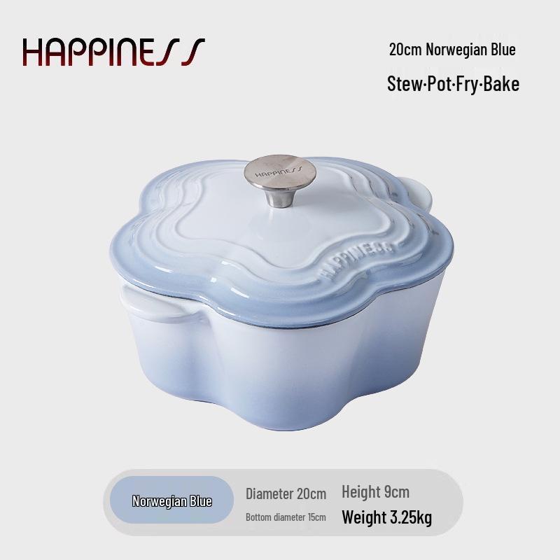 Petal Enamel Cast Iron Soup Pot