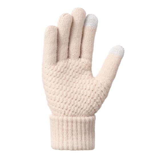 3Pcs/Set Women Winter Hat Scarf Gloves Set Plush Ball Decor Twist Texture Knitting Hat Long Scarf Warm Gloves Set