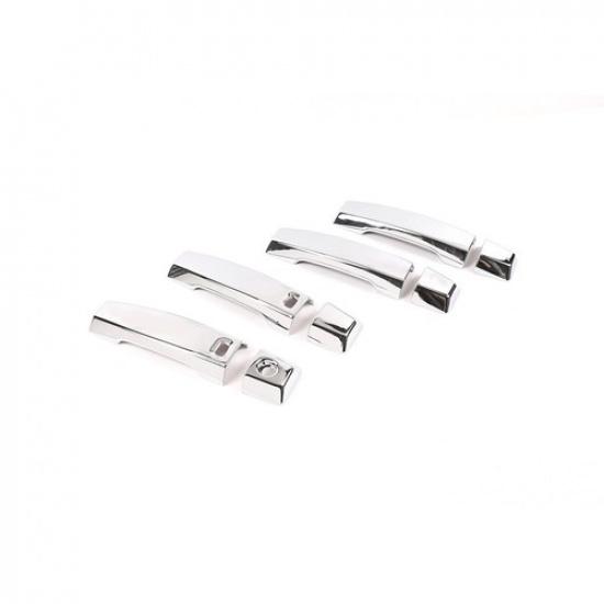 8pcs For 16- Nissan Titan Door Handle Covers Gloss Black w/2 Smartkey hole