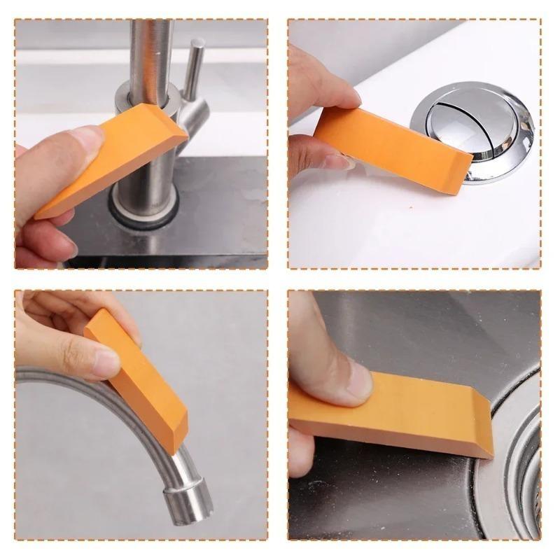 8*1.3* 2.5cm Reusable Scale Eraser/Anti-Scratch Mirror Faucet Rubber Brush/Multi-Purpose Kitchen Cookware Rust Removal Tool