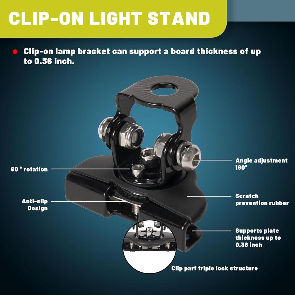 LED Light Bar Mounting Bracket 2PCS Universal Adjustable Pillar Hood Work Lamp Mount Non-Destructive Fixing Ditch Light Brackets Bumper Mount For