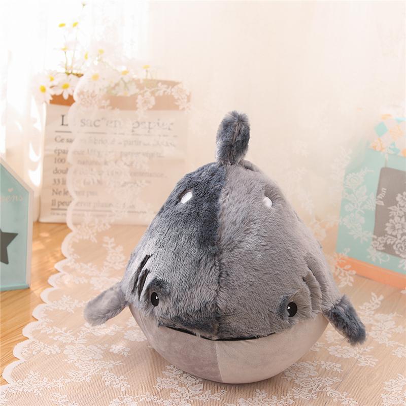 Cute Fat Shark Pillow Dolls Stuffed Soft Plush Whale Toys Kawaii Hug Fish Pillow Cushion For Birthday Xmas