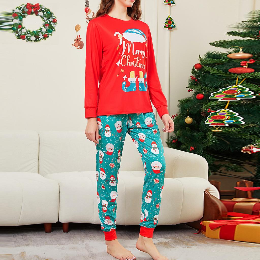 Christmas Parent Child Family Set Home Furnishings Christmas Pajamas Two Piece Set