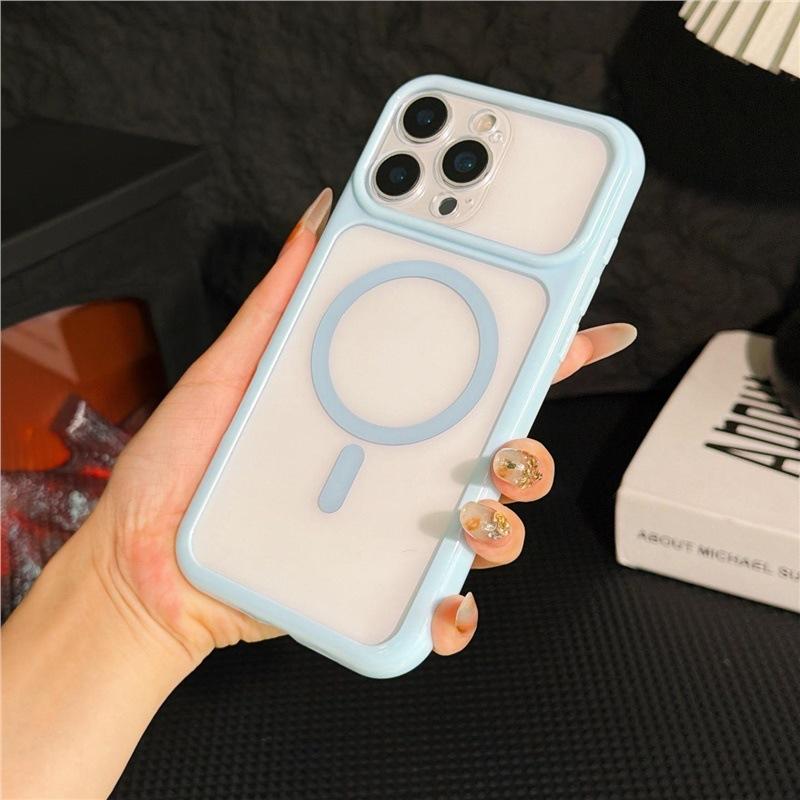 Applicable to Apple 18 seconds change mobile phone case large window iPhone17 acrylic 16PM Macaron 15 magnetic suction hard case