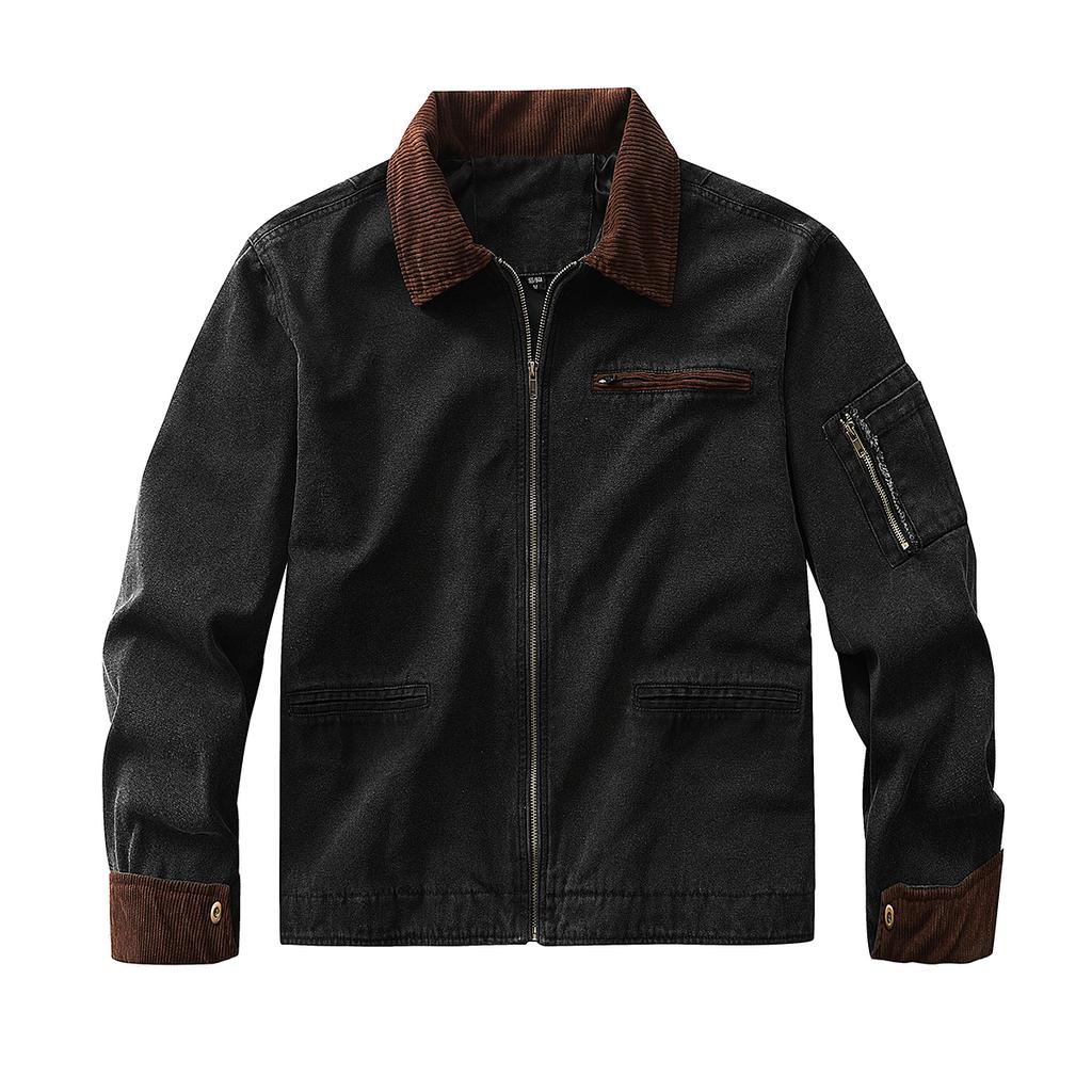 Männer Kleidung Winter Cord Herren Baumwolle Mantel Revers Freizeit Baumwolle gefütterte Jacke Top Warme Baumwolle gefütterte Mantel