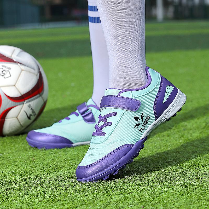 Zapatos de entrenamiento para niños y adolescentes, zapatillas de fútbol con clavos cortos, antideslizantes, resistentes al desgaste, absorbentes de golpes, de gran tamaño