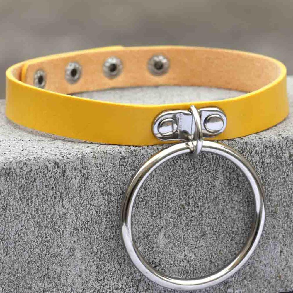 Schwarzer Leder Goth Choker Punk Harajuku Halsband Gothic Halskette Grunge Choker Cosplay Party Festival Schmuck