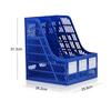 3 Compartments Magazine Holder PP Document Holder Versatile File Sorter  Bookshelf