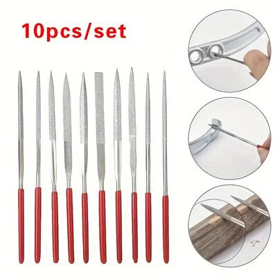 10pcs Diamond Mini Needle File Set Perfect For Ceramic Crafts Woodworking Jewelry Polishing And Carving Precision Hand Tools