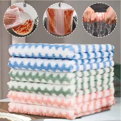 5/10pcs Kitchen Dishwashing Cloth Superfine Fiber Water Absorbent Cleaning Cloth Multipurpose Household Cleaning Tools Cloth