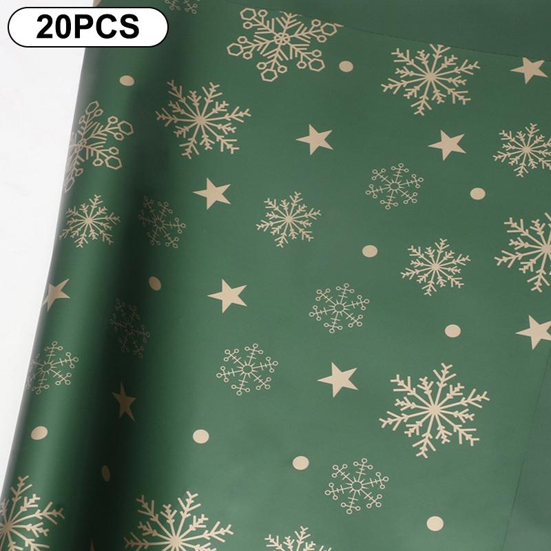 20-Count 57*57cm Flower Wrapping Papers for DIY Xmas Bouquet Packaging, Waterproof Xmas Gift Wraps