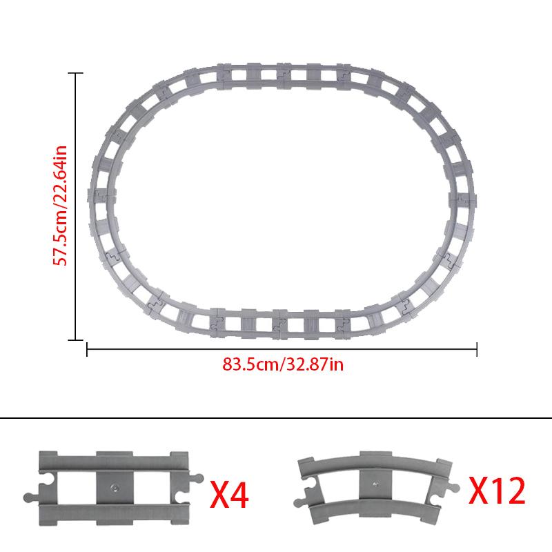 Oversized Size Option Constructing Block Bricks Train Tracks Crossover Parts Switch Straight Curved Duploes Accessories DIY Toy Perfect For Children