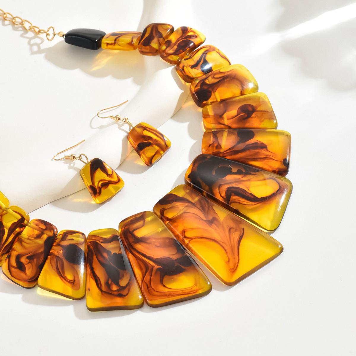 

Модні висячі сережки для жіночого комплекту прикрас помаранчевий