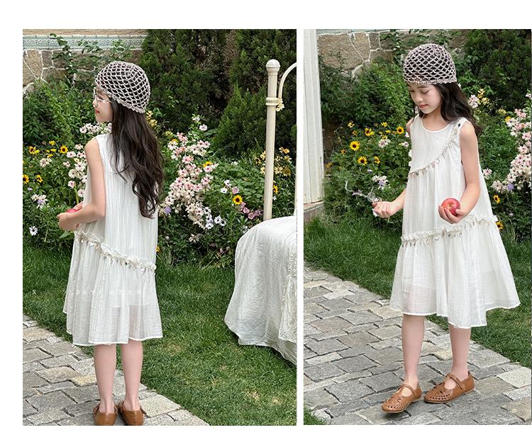 Girls' Summer Dress 2026 New Style Little Girls' Summer Princess Dress Big Children's Sleeveless Beach Dress Children's Dress