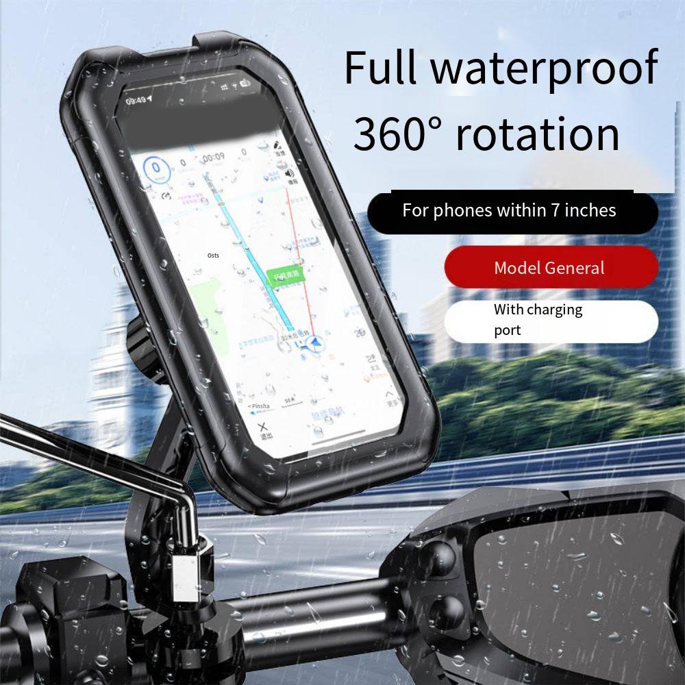 Supporto impermeabile per cellulare da moto, supporto per cellulare da moto regolabile con rotazione a 360°.