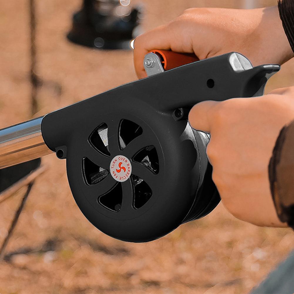 Outdoor Cooking Barbecue Blower Portable Hand Crank Fan Air Blower Grill Picnic Camping Stove Accessories Barbecue Tools