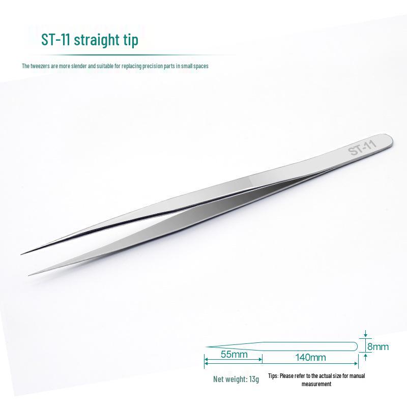 DIY Stainless Steel Curved Tip Anti-static Tweezers for Bird's Nest Handling and Eyelash Extensions