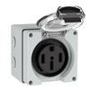 B67A 50Amp Power Outlet Box,125/250Volt NEMA 14-50R Receptacle Outdoor Dustproof and Weatherproof for Electric Vehicles