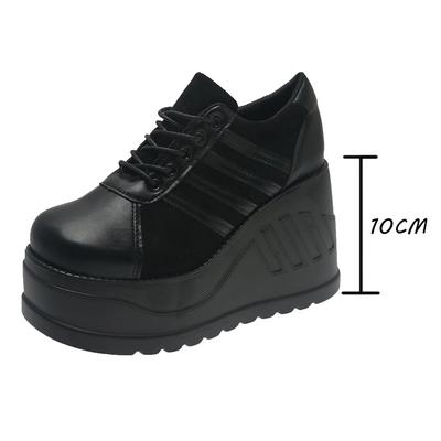 Big Size 35-42 Black Design Female Goth Platform Fashion Cosplay Wedges High Heels Women's Pumps 2025 Street Sneaker Shoes Woman