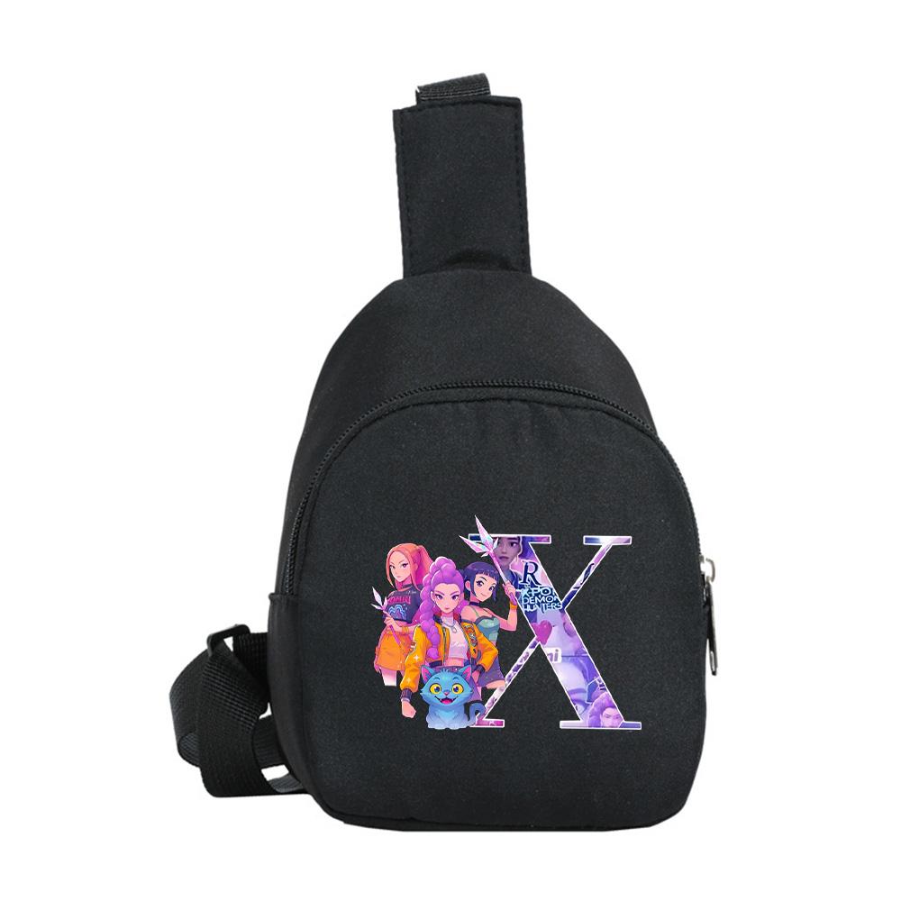 Kreslený 26 Anglické Písmeno K-Pop Lovci Démonov Potlačený Kawaii Hrudný Vak pre Chlapca Dievča Taška cez Rameno Študent Prenosná Crossbody Taštička Vianočný Darček