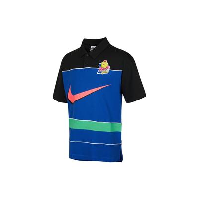 Color-Block Casual Sportswear Short Sleeve Polo Shirt Men Tops Blue DM7918-480