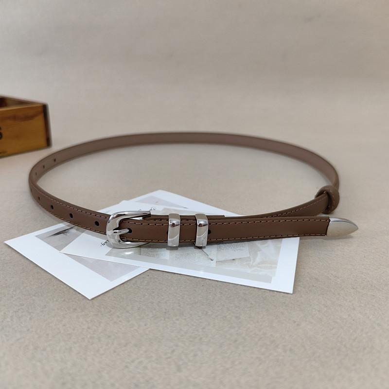 

Retro Genuine Leather Waist Belt With Alloy Pin Buckle For Casual Wear Caramel