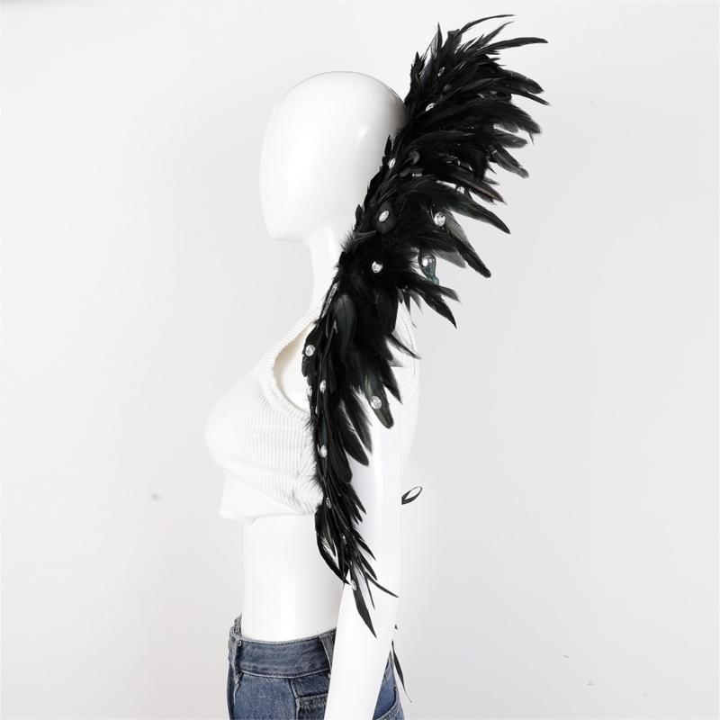 Women's Feather Scarf Halloween Shrug Poncho Collar Fashion Accessory for Stage Performances Costume Party Favors