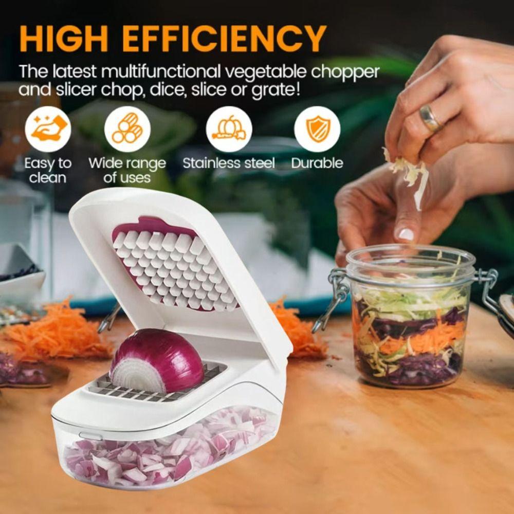 Time Saver Veggie Cutter Stainless Steel Food Slicer Easy To Use Vegetable Dicer  Kitchen Gadgets
